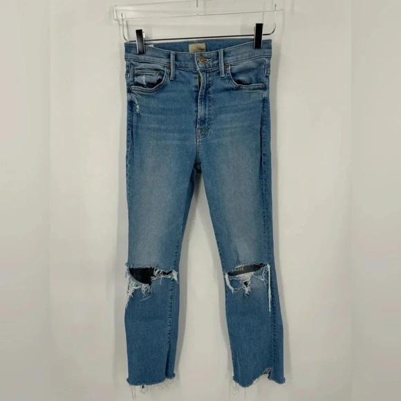 MOTHER The insider crop step fray thrilling shots jeans  size 27 B2329 - Picture 2 of 6